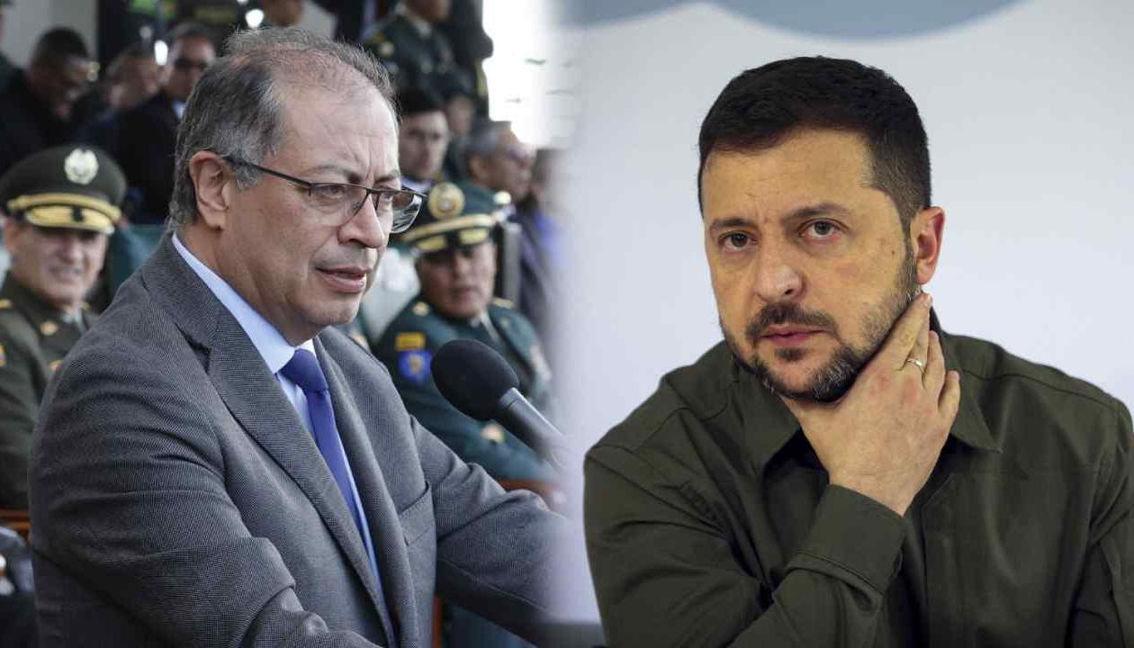 El Presidente Gustavo Petro y mandatario ucraniano, Volodímir Zelenski.