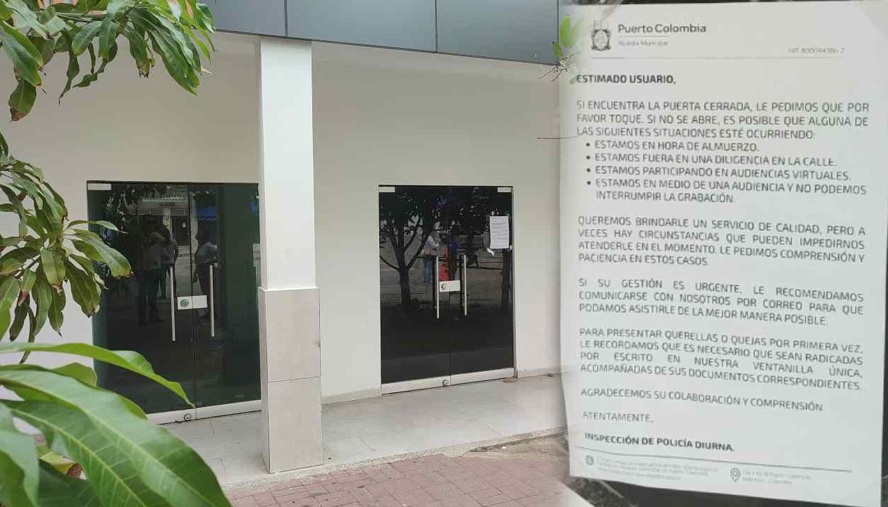 La Inspección de Policía queda al lado de la Alcaldía de Puerto.