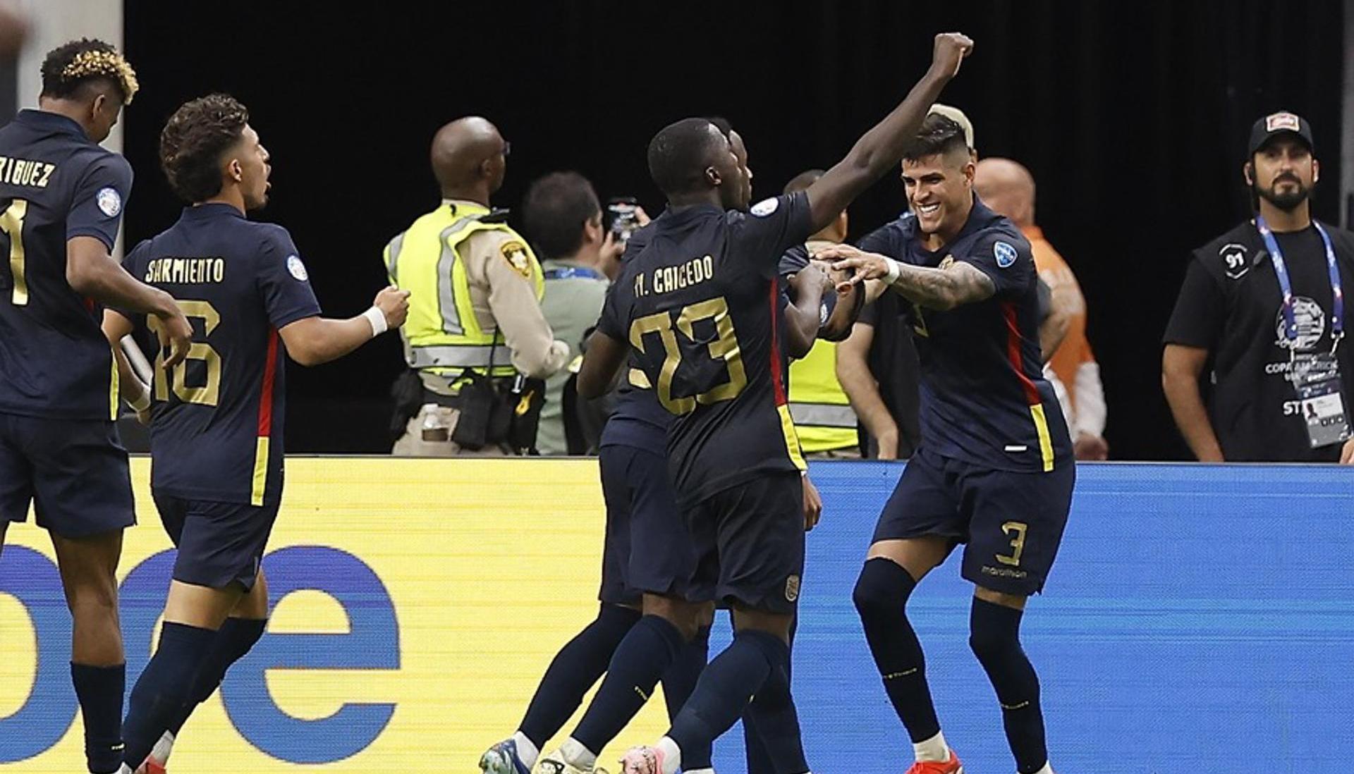 La celebración de la selección de Ecuador. 