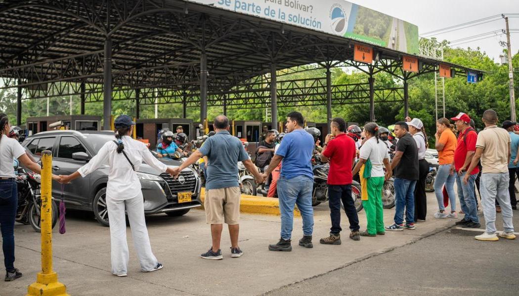 Imagen de la de las protestas de la comunidad.