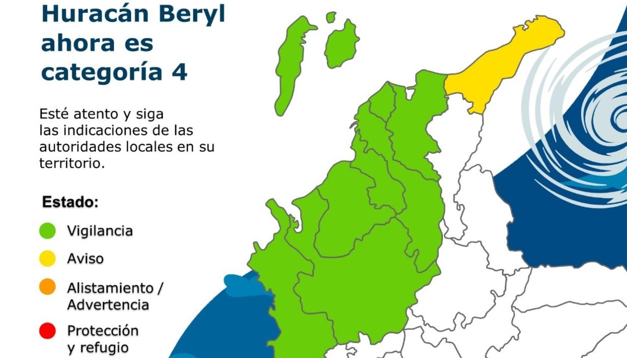 Aviso y vigilancia por parte del Ideam en los departamento del Caribe. 