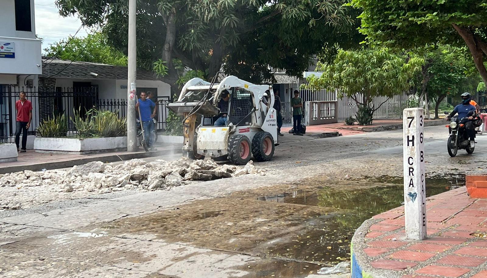 Calle intervenida entre el barrio Las Palmas y La Magdalena.