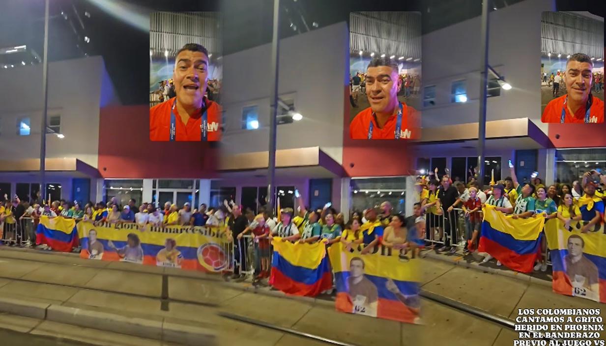 Hinchas de Colombia cantaron 'Los caminos de la vida'.