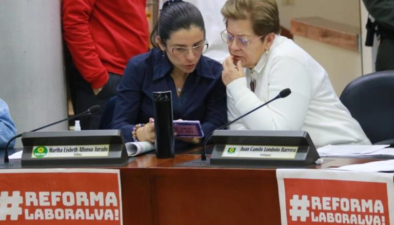 La ministra de Trabajo, Gloria Inés Ramírez, en uno de los debates de la Reforma Laboral