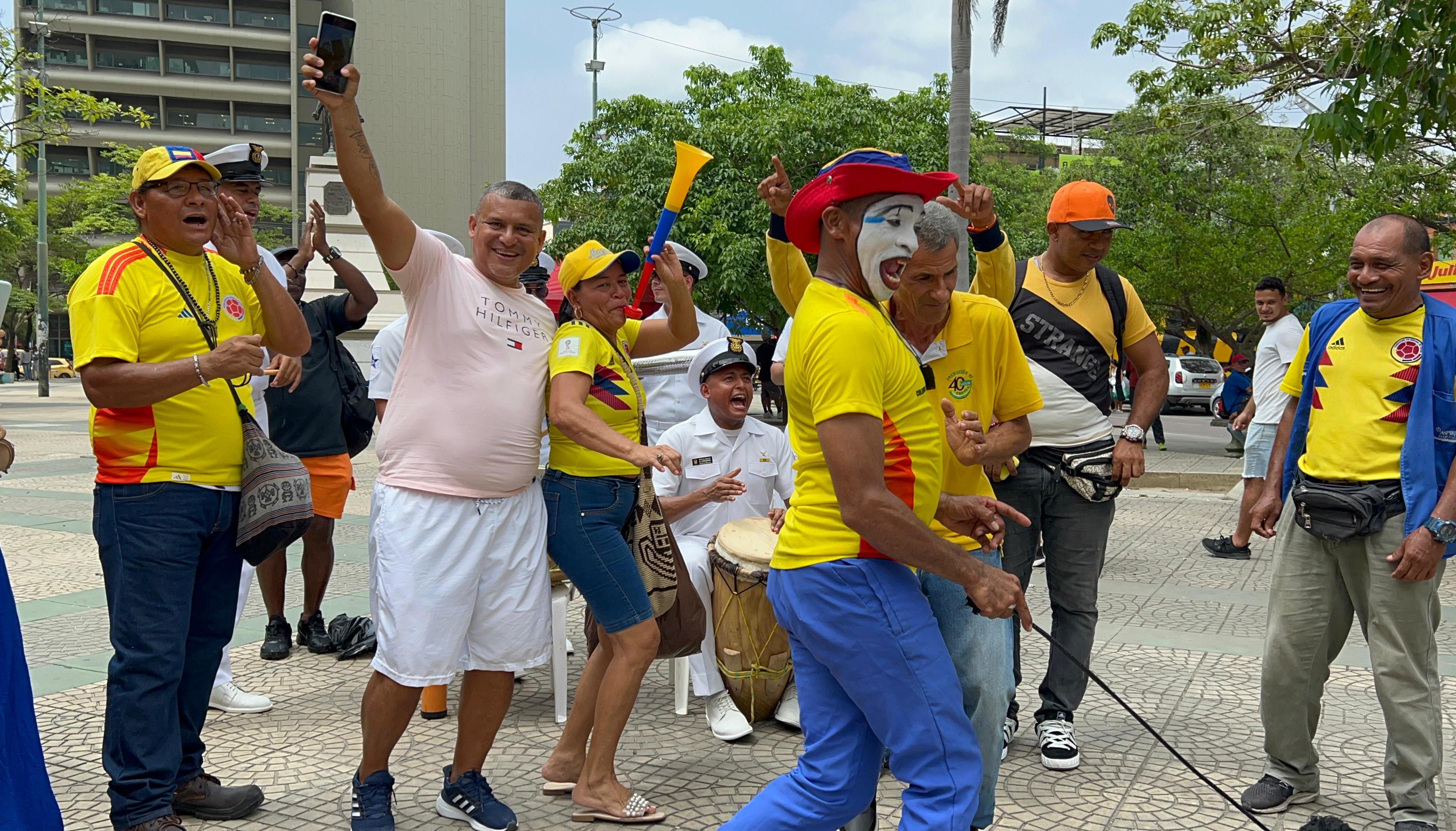 Ambiente 'tricolor' en el Centro de Barranquilla.
