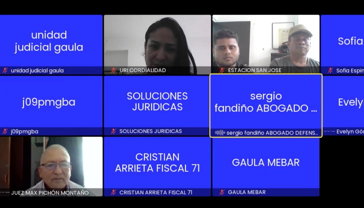 Aspecto de la audiencia de legalización de captura. 