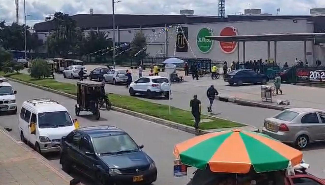 Lugar de la balacera en Bogotá. 