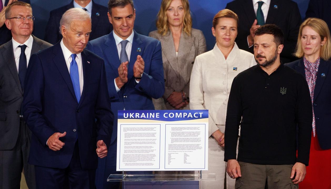 Joe Biden y Volodímir Zelenski.
