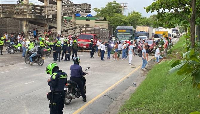Bloqueo en la Circunvalar. 