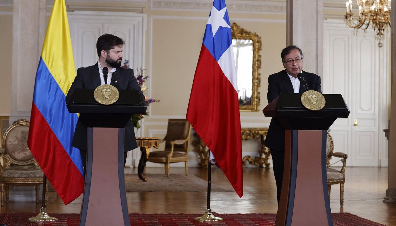El Presidente de Chile, Gabriela Boric, y el Presidente Gustavo Petro.