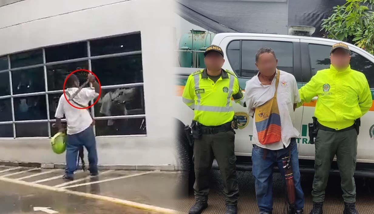 Momento del ataque y el capturado.