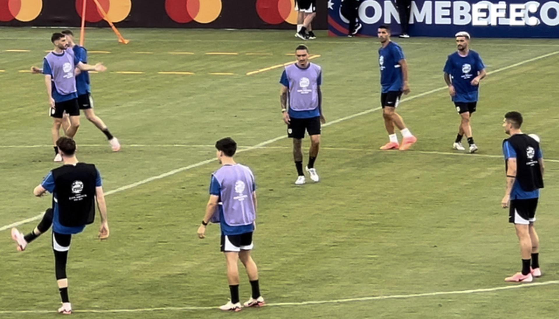 Práctica de la selección de Uruguay. 
