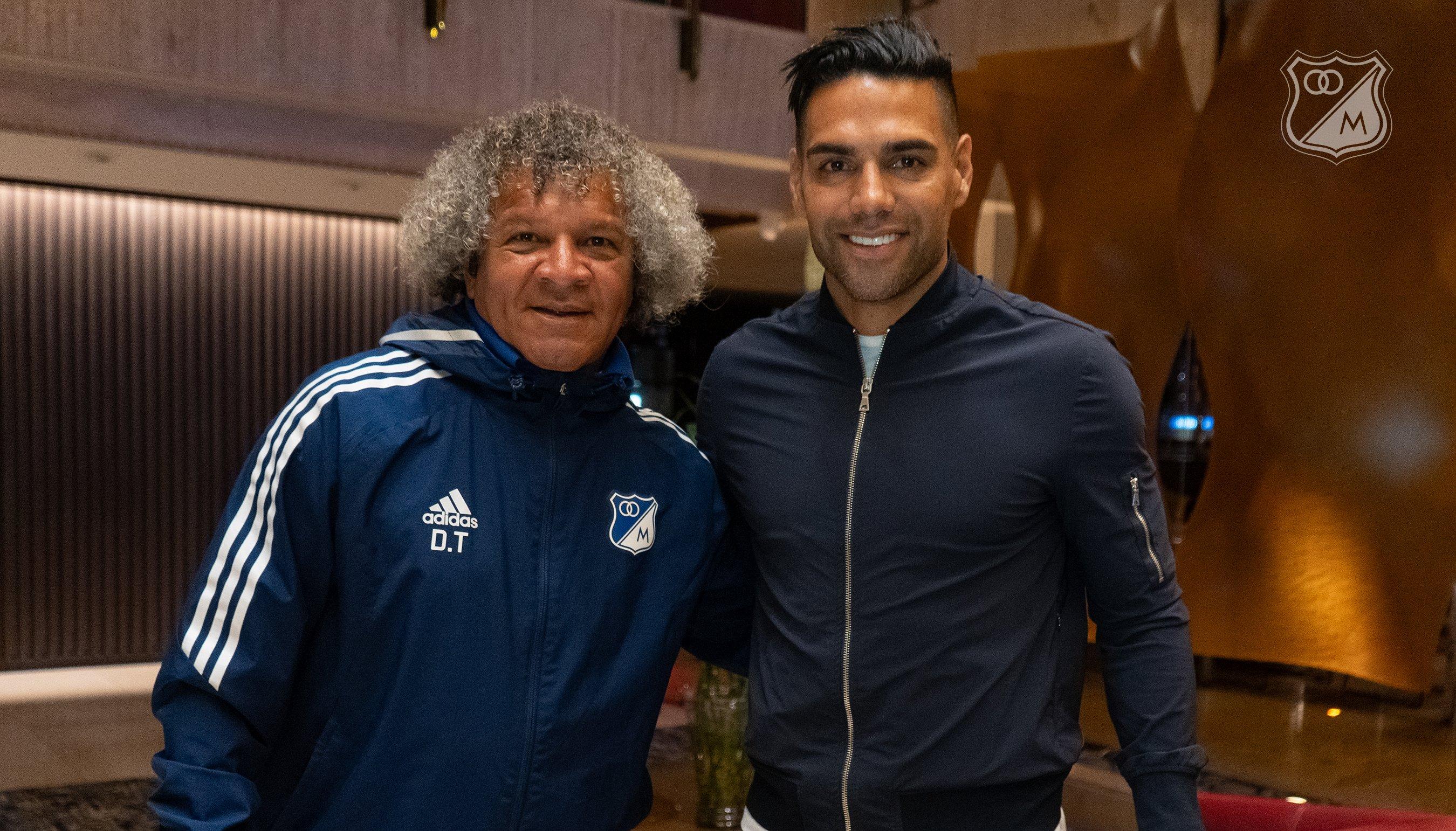El técnico Alberto Gamero y el delantero Radamel Falcao García.
