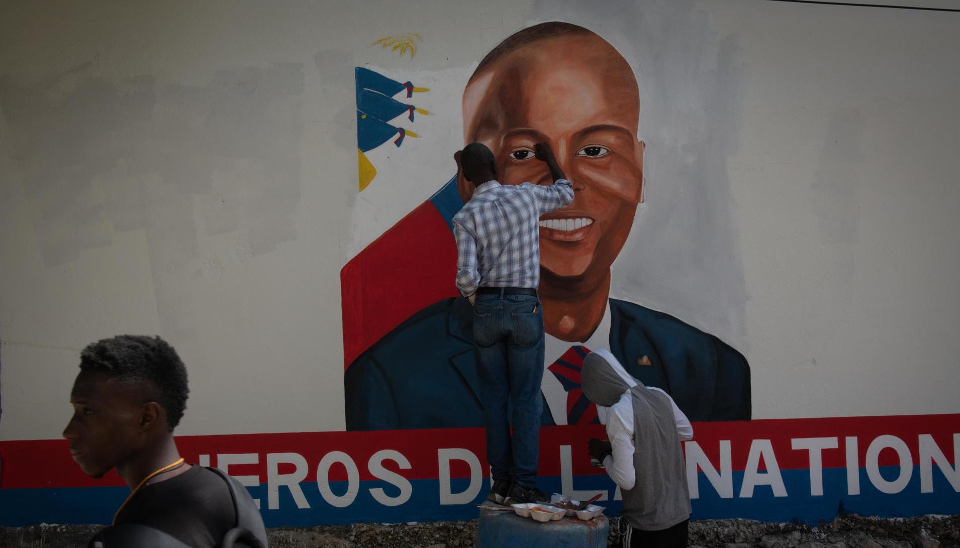 Mural de Jovenel Moise en Puerto Príncipe.