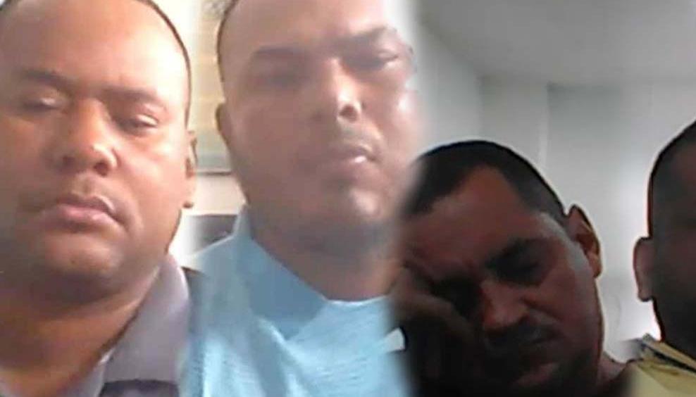 Los cuatros imputados durante las audiencias preliminares virtuales. 