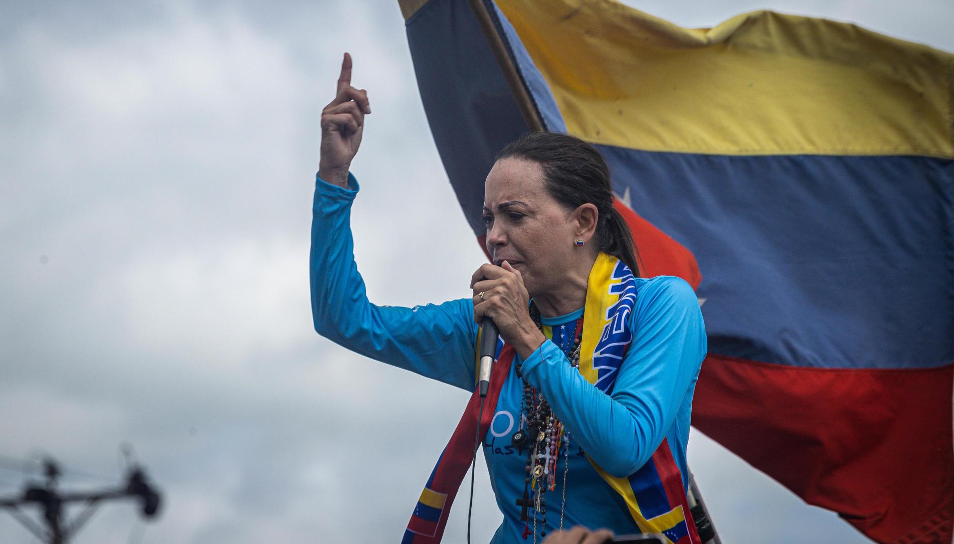 María Corina en campaña.