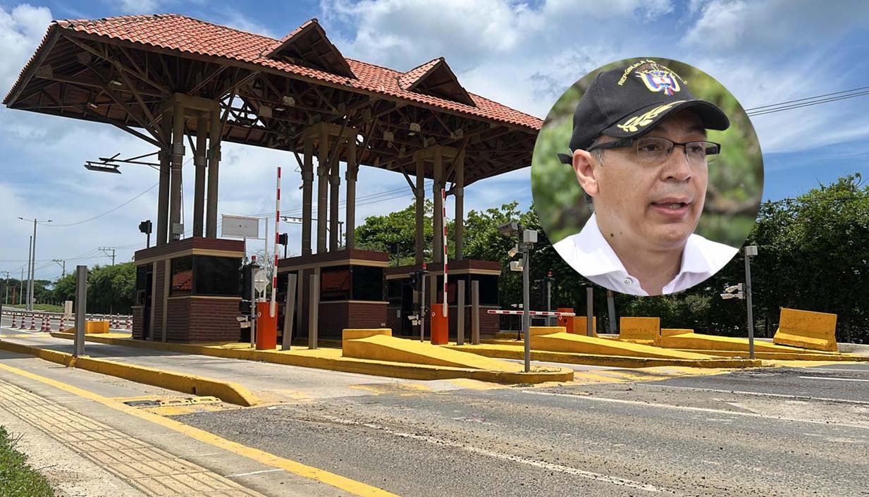 Peaje Papiros y el saliente ministro de Transporte, William Camargo