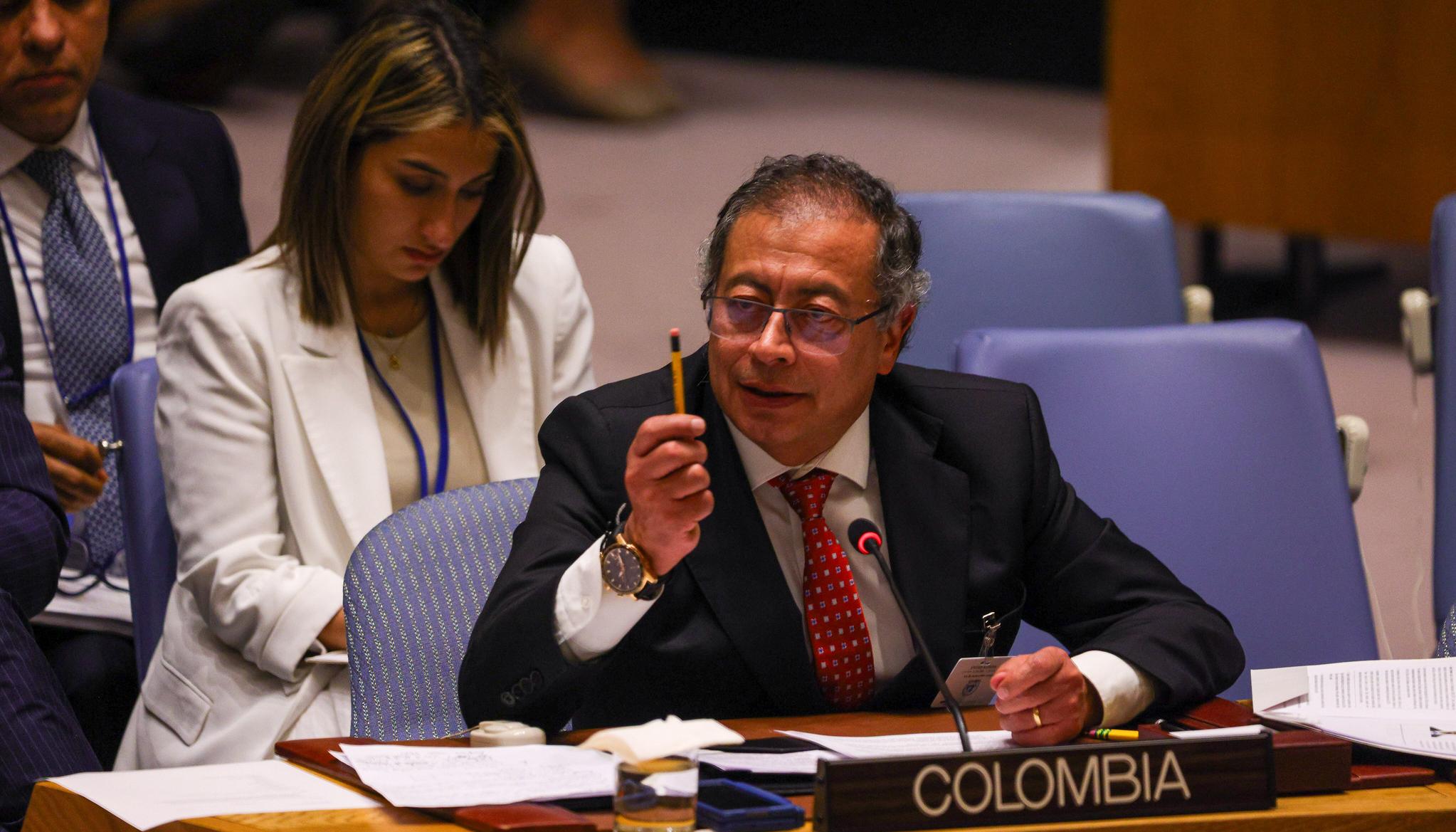 El Presidente Gustavo Petro en el Consejo de Seguridad de la ONU.