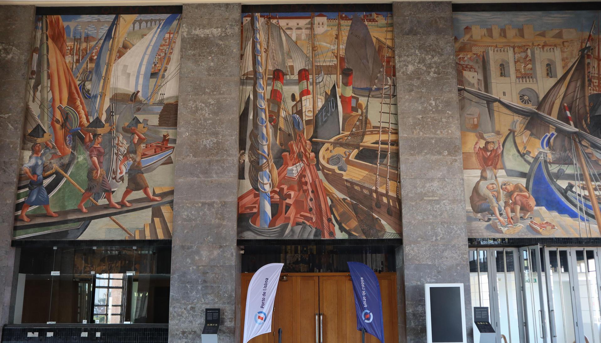 El puerto de Lisboa esconde uno de los grandes tesoros artísticos de Portugal, el mayor conjunto mural del siglo XX en el país.