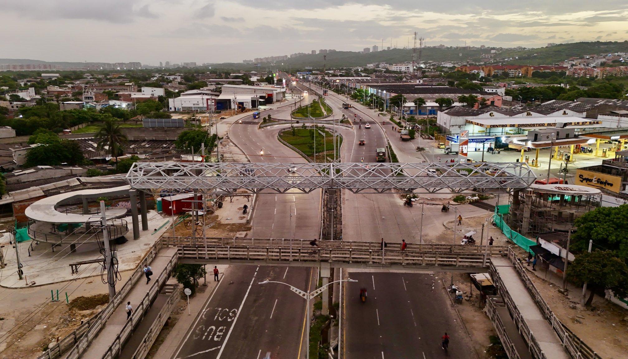 El puente instalado.