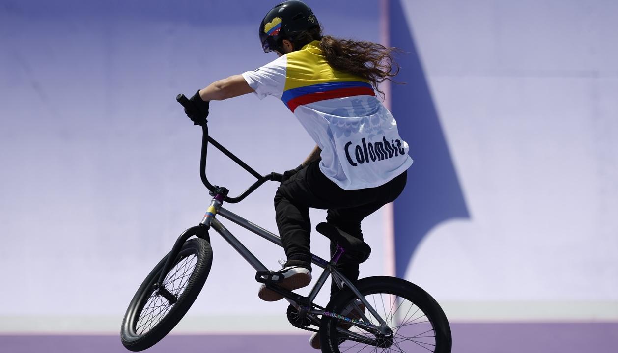 La ciclista colombiana Queen Saray Villegas.