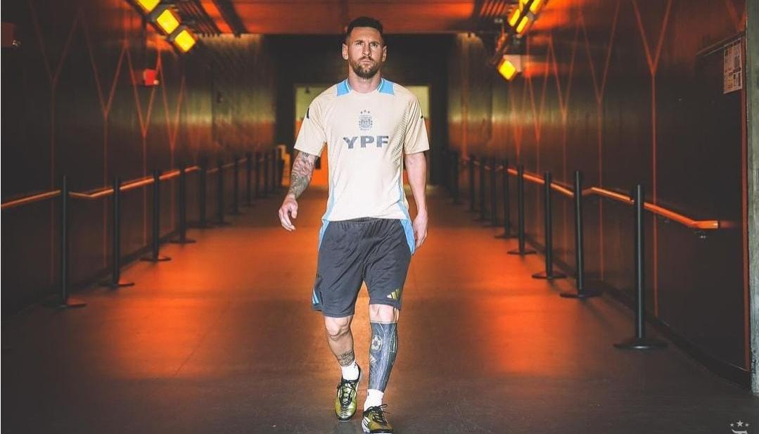 Messi en el entrenamiento.