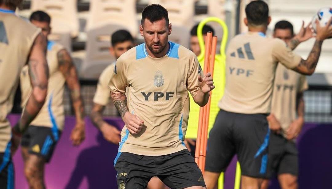 Messi en entrenamiento.