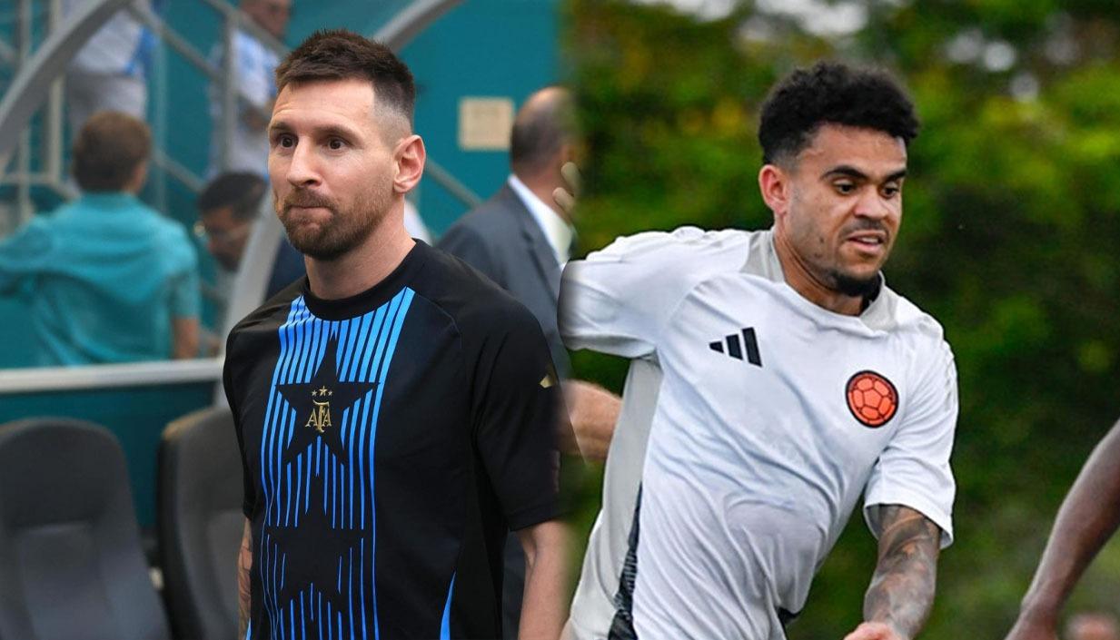 Leonel Messi y Luis Díaz.