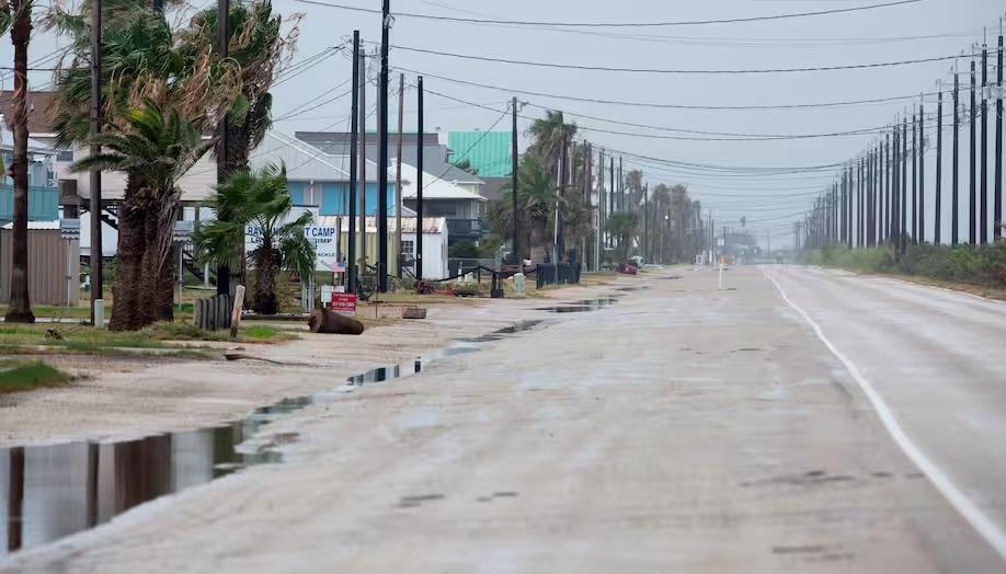 Paso del huracán en Texas.