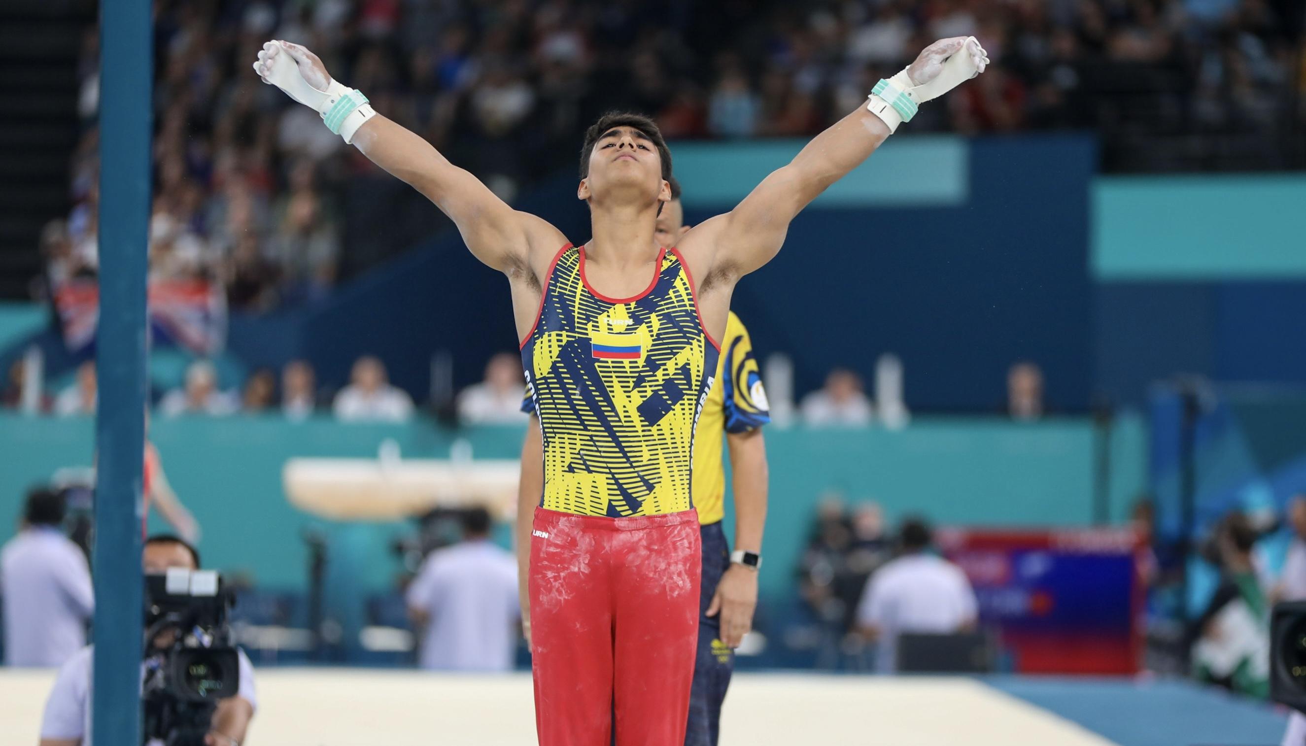 El colombiano Ángel Barajas durante su participación en el Bercy Arena.