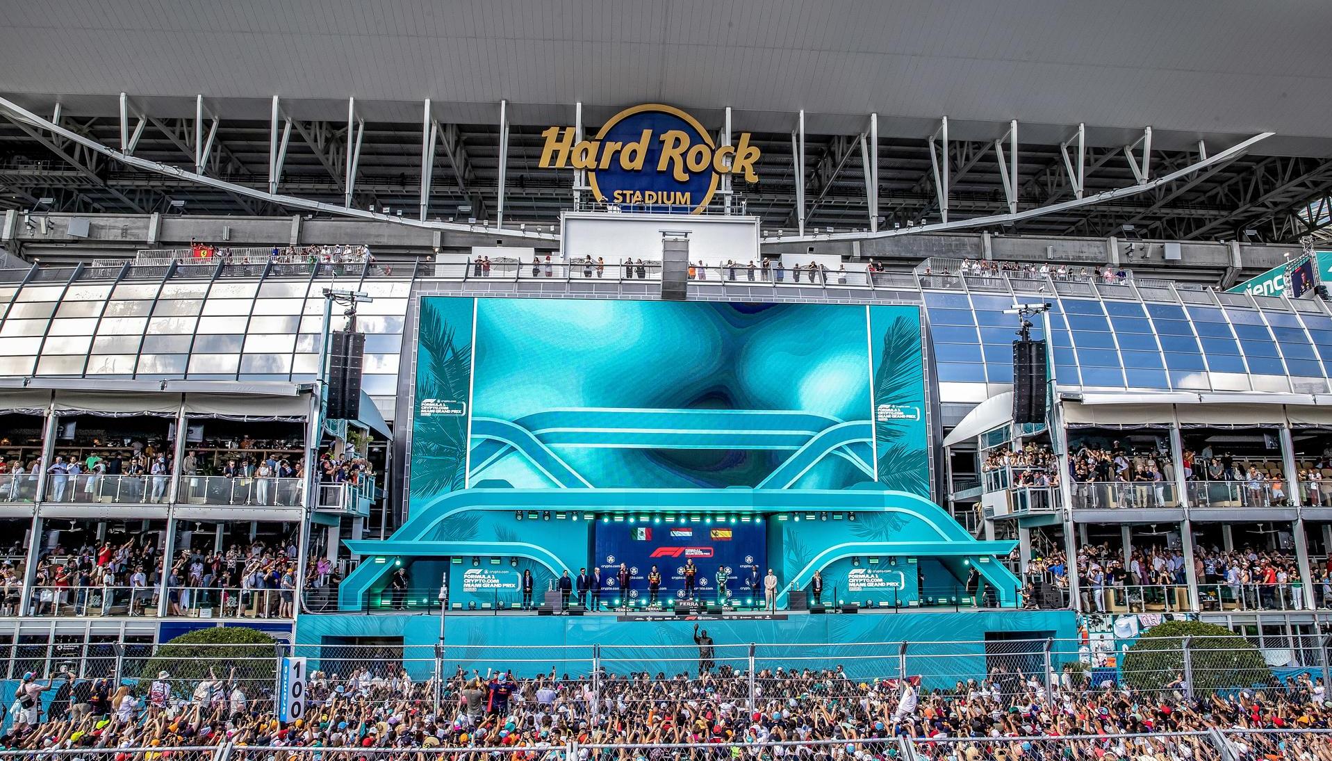 Vista general del Hard Rock Stadium, escenario de la final de la Copa América. 