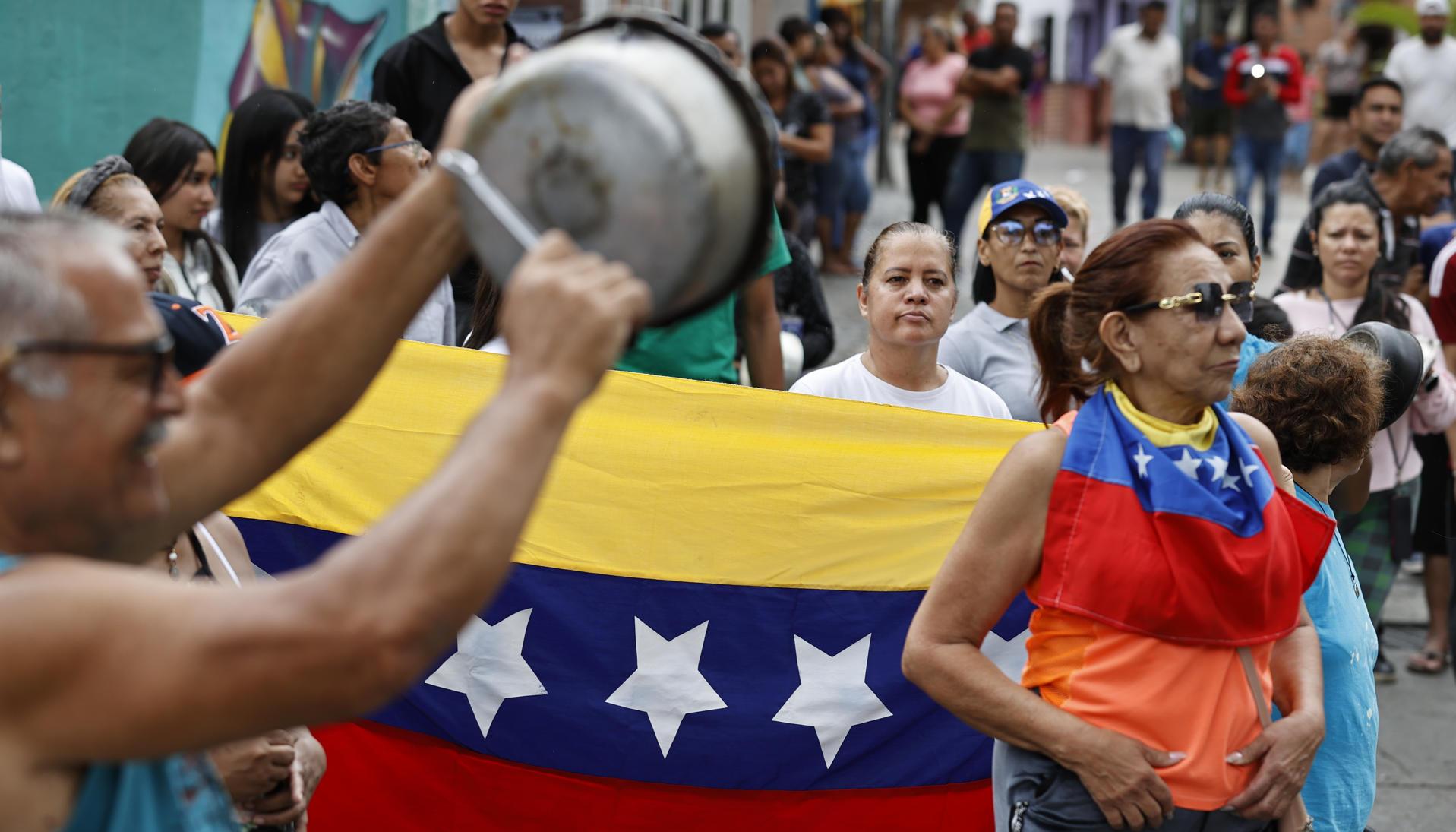 Protestantes en Caracas.