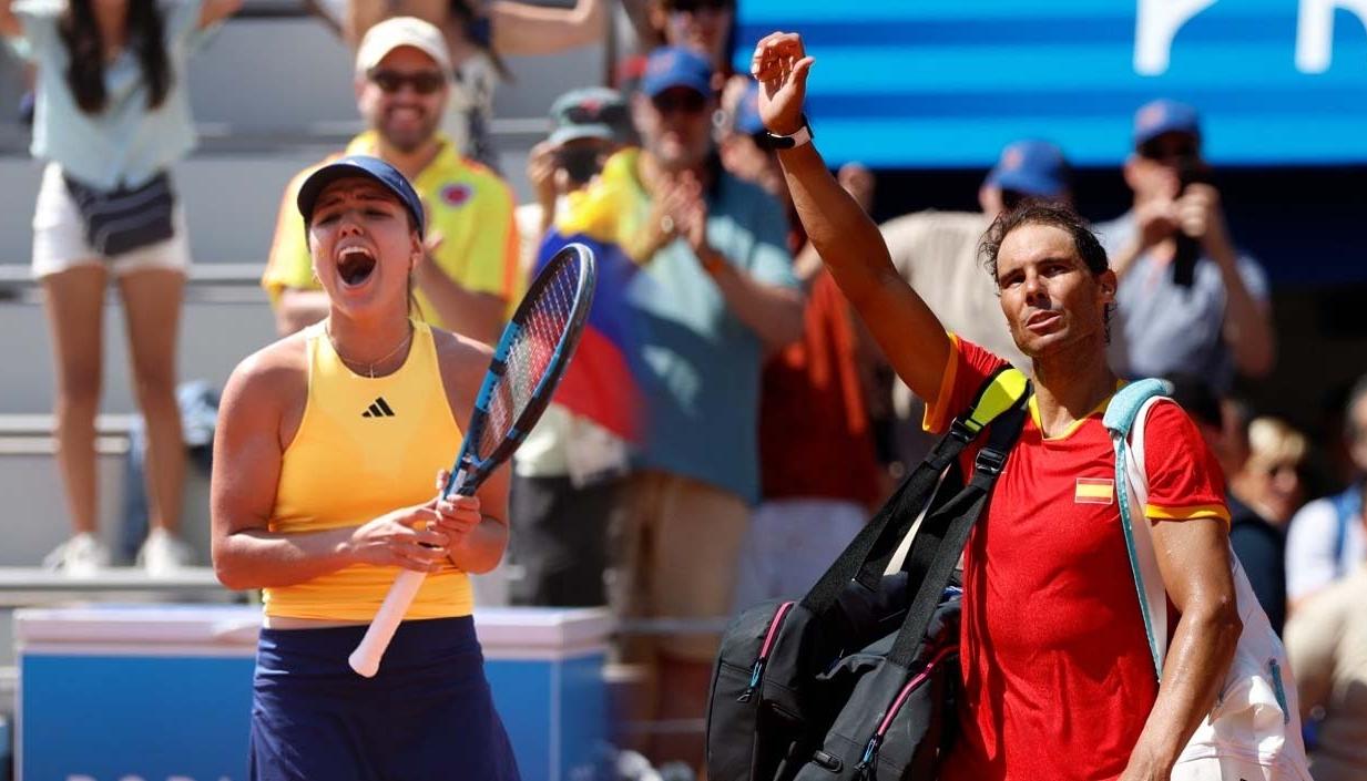 La tenista colombiana María Camila Osorio y el español Rafael Nadal. 