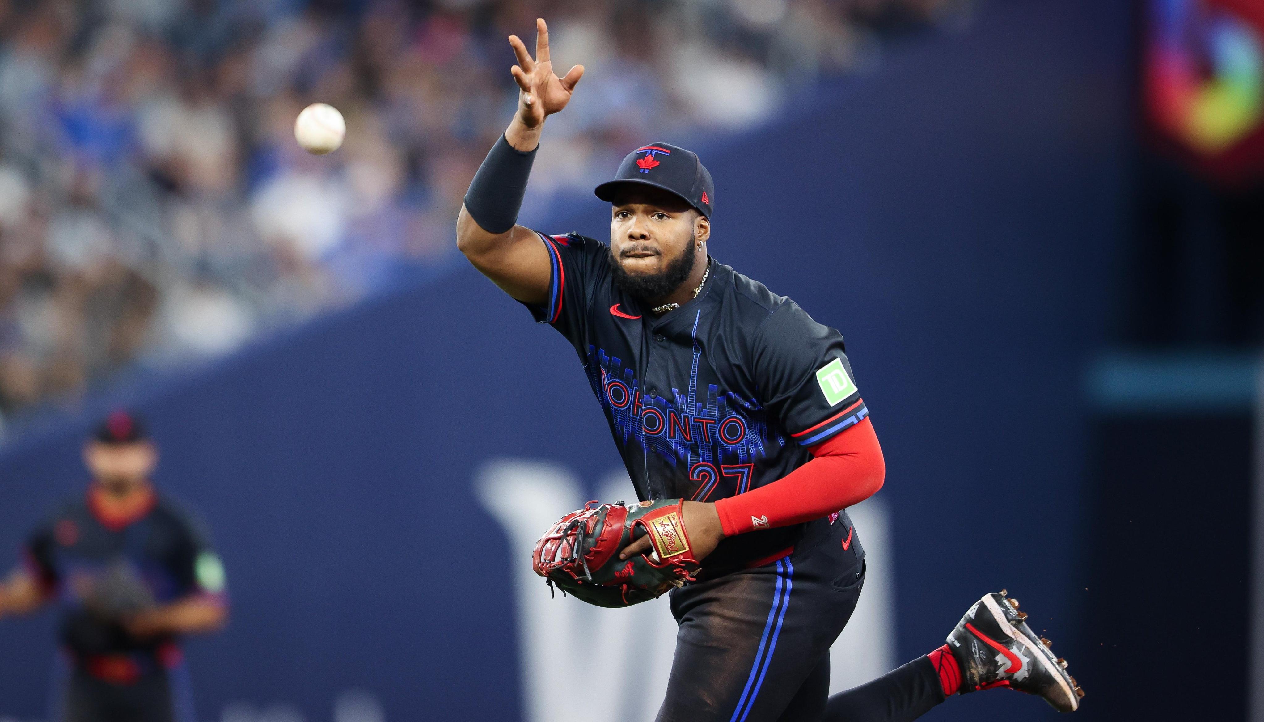 El dominicano Vladimir Guerrero Jr., primera base de los Azulejos de Toronto.