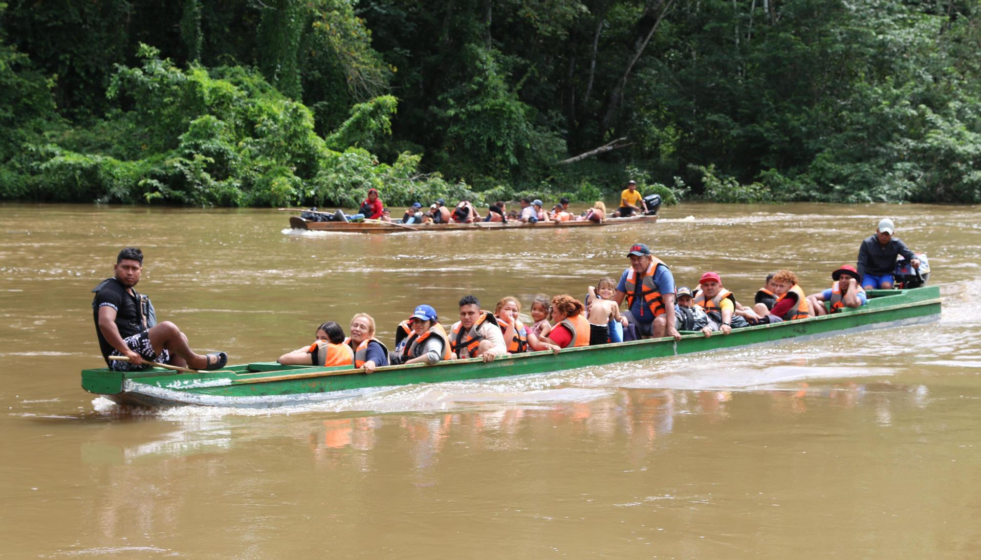 Migrantes en el Darién.