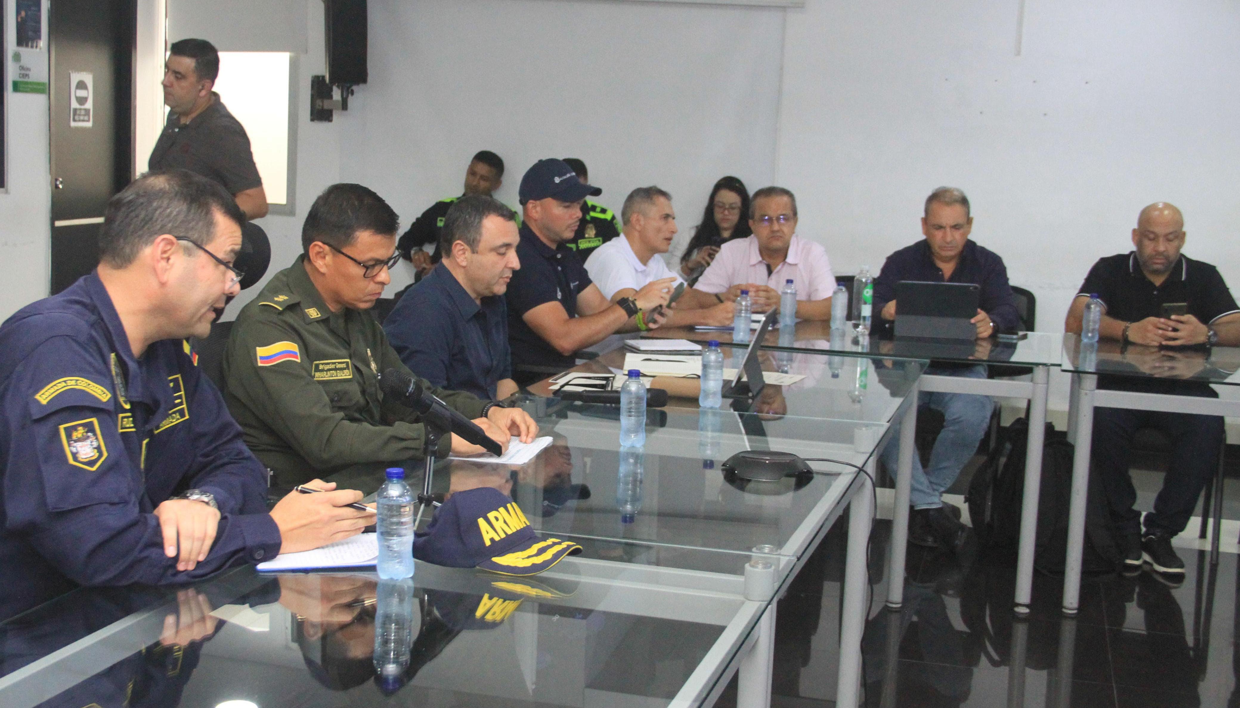 Consejo de seguridad realizado este lunes en la Alcaldía de Soledad. 