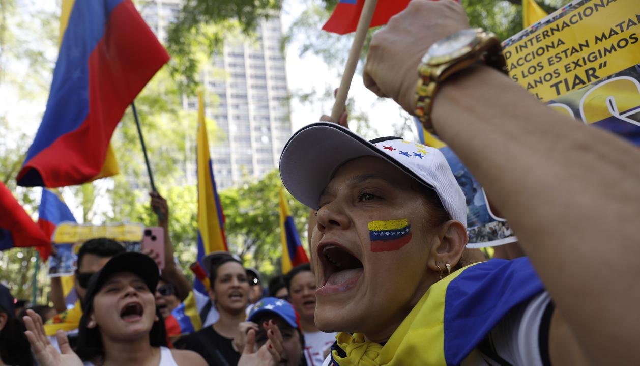 La imagen de la protesta en Medellín.