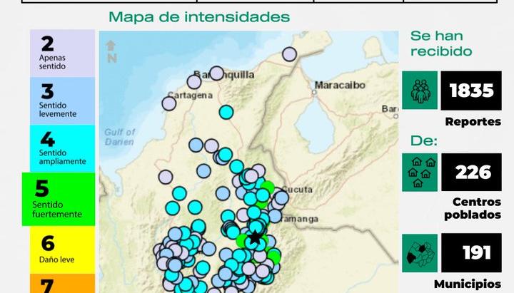 El sismo se sintió levemente en la Región Caribe. 