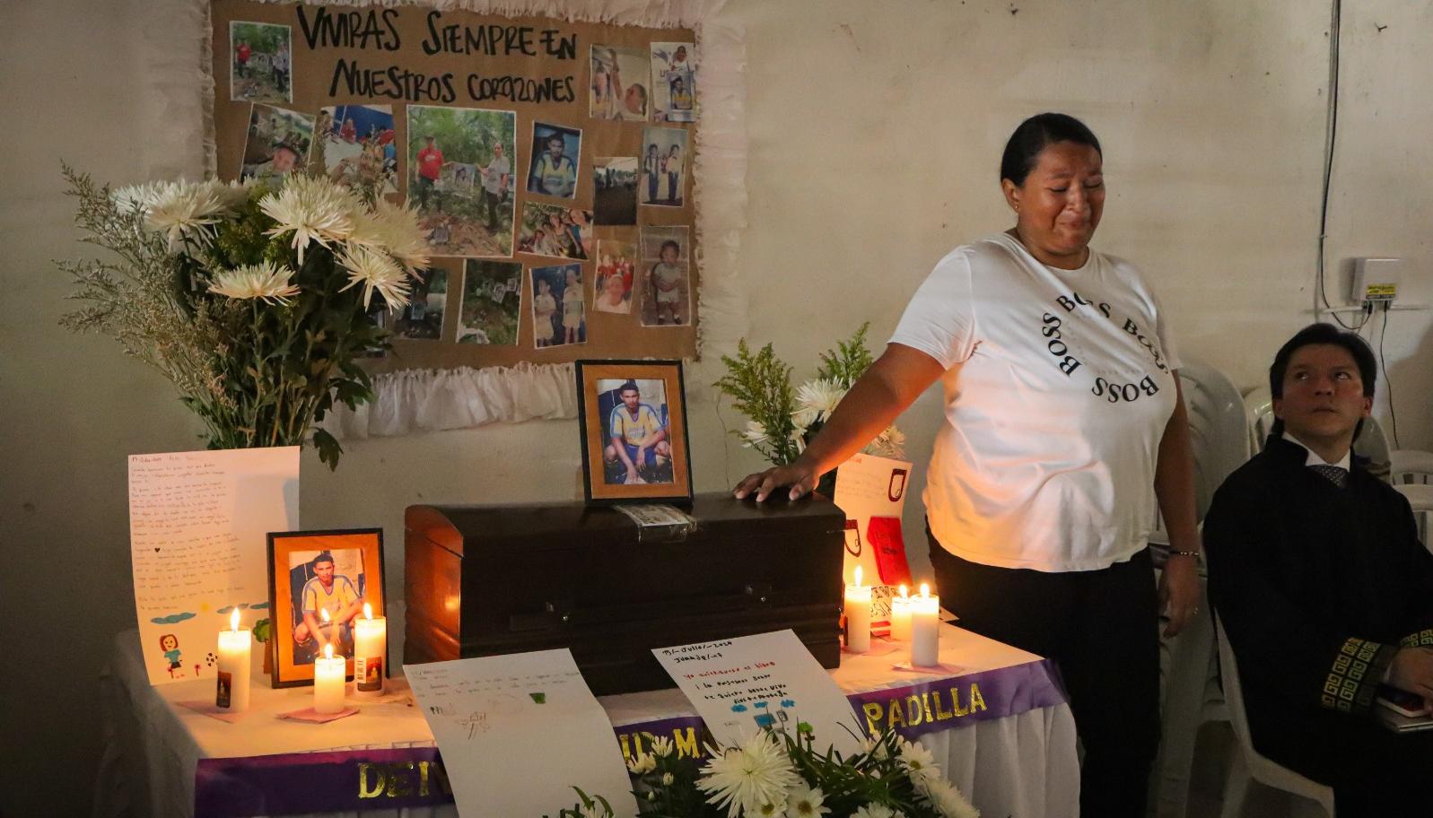 Entrega de los restos de Deiver Yesid Martínez.