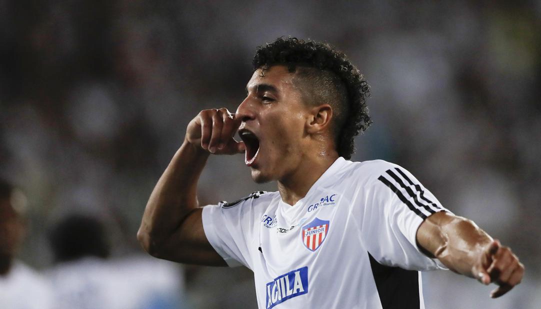 Gabriel Fuentes festeja el gol que le marcó a Botafogo, en Copa Libertadores. 