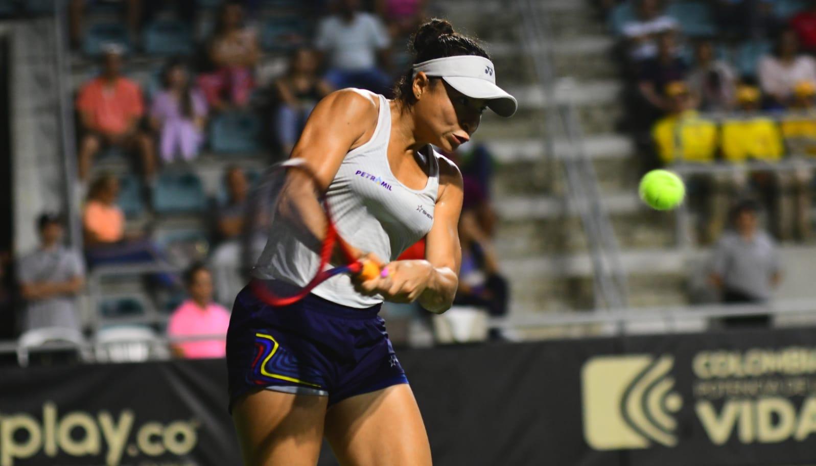 María Fernanda Herazo pidió el respaldo del público para el juego contra Tatjana Maria. 