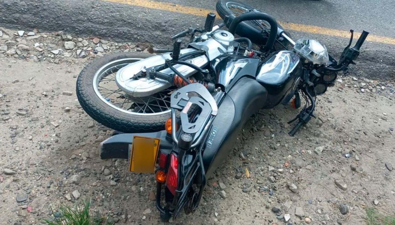 Motocicleta involucrada en el accidente. 