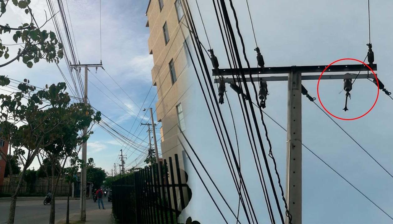 Cañuela afectada desde la noche anterior en la Urbanización Ciudad del Puerto, en Soledad. 