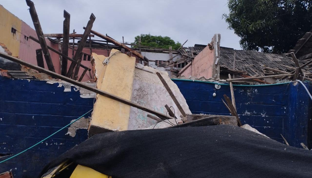 Así quedó una de las casas en el barrio Lucero.