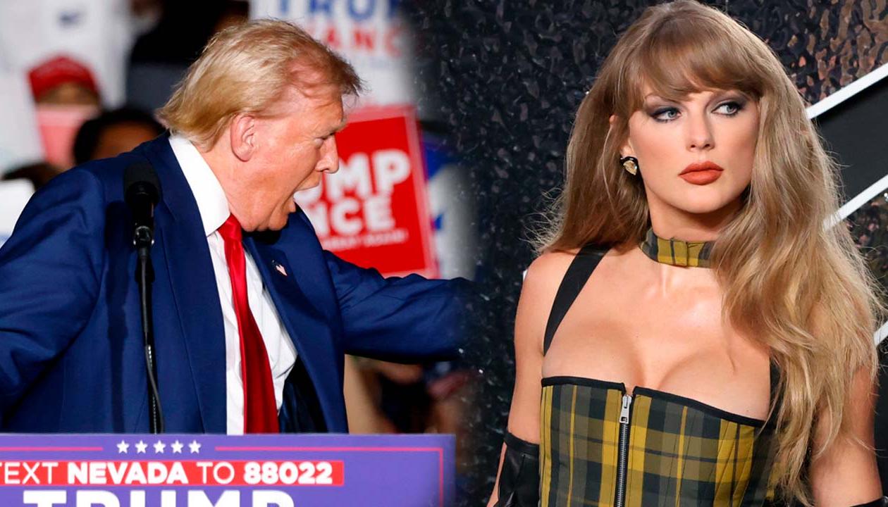 Donald Trump, candidato presidencial, y la cantante Taylor Swift.