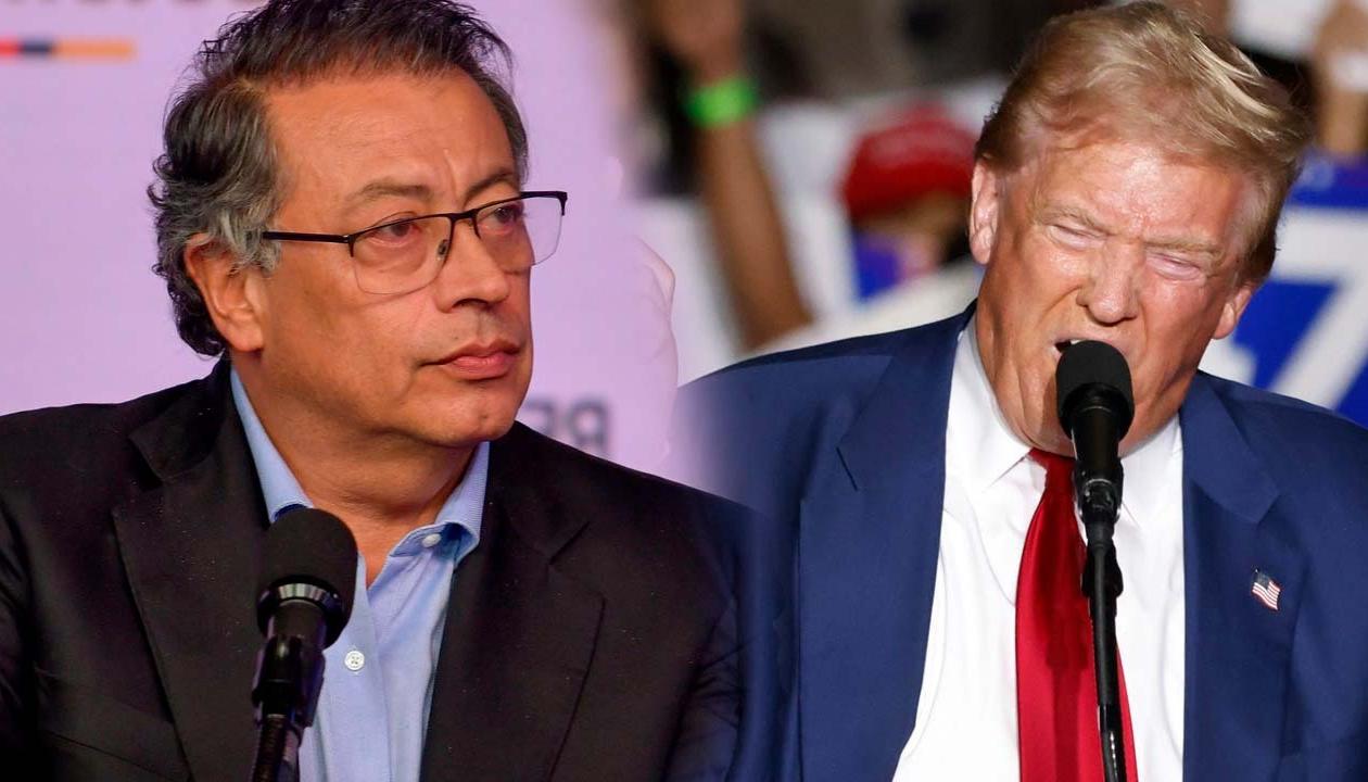 El Presidente Gustavo Petro y el expresidente Donald Trump. 