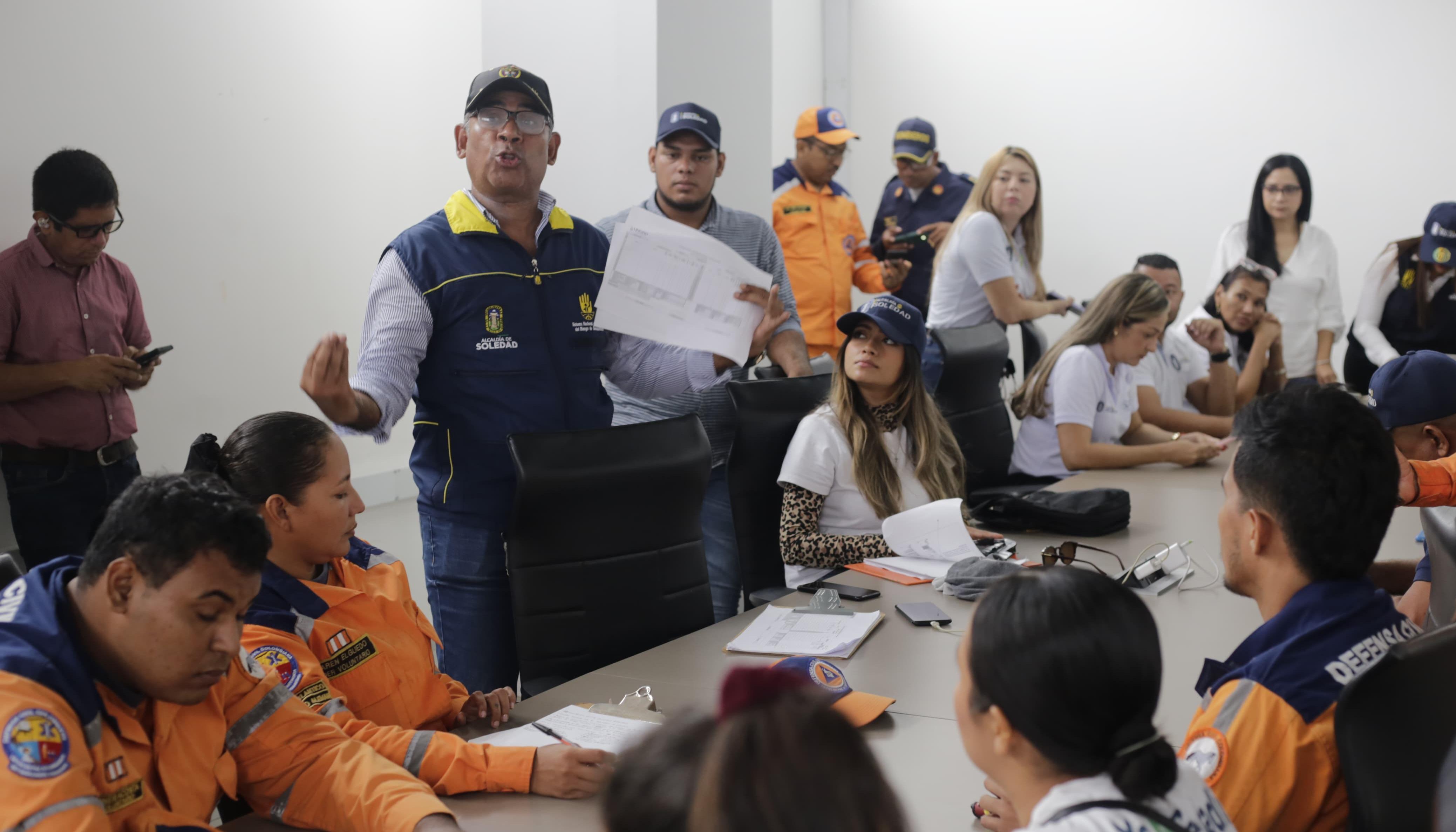 Reunión de la Defensa Civil del Atlántico.