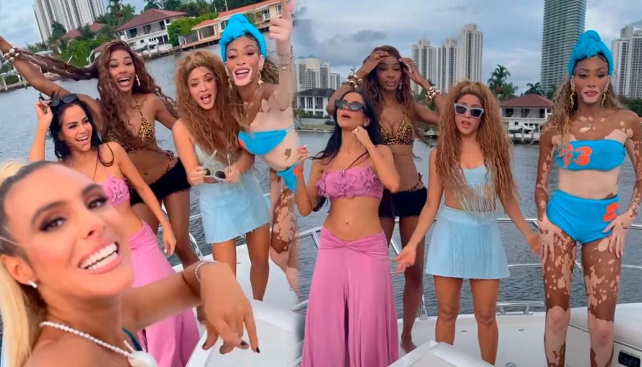 Shakira acompañada de Anitta, Lele Pons y otras artistas.