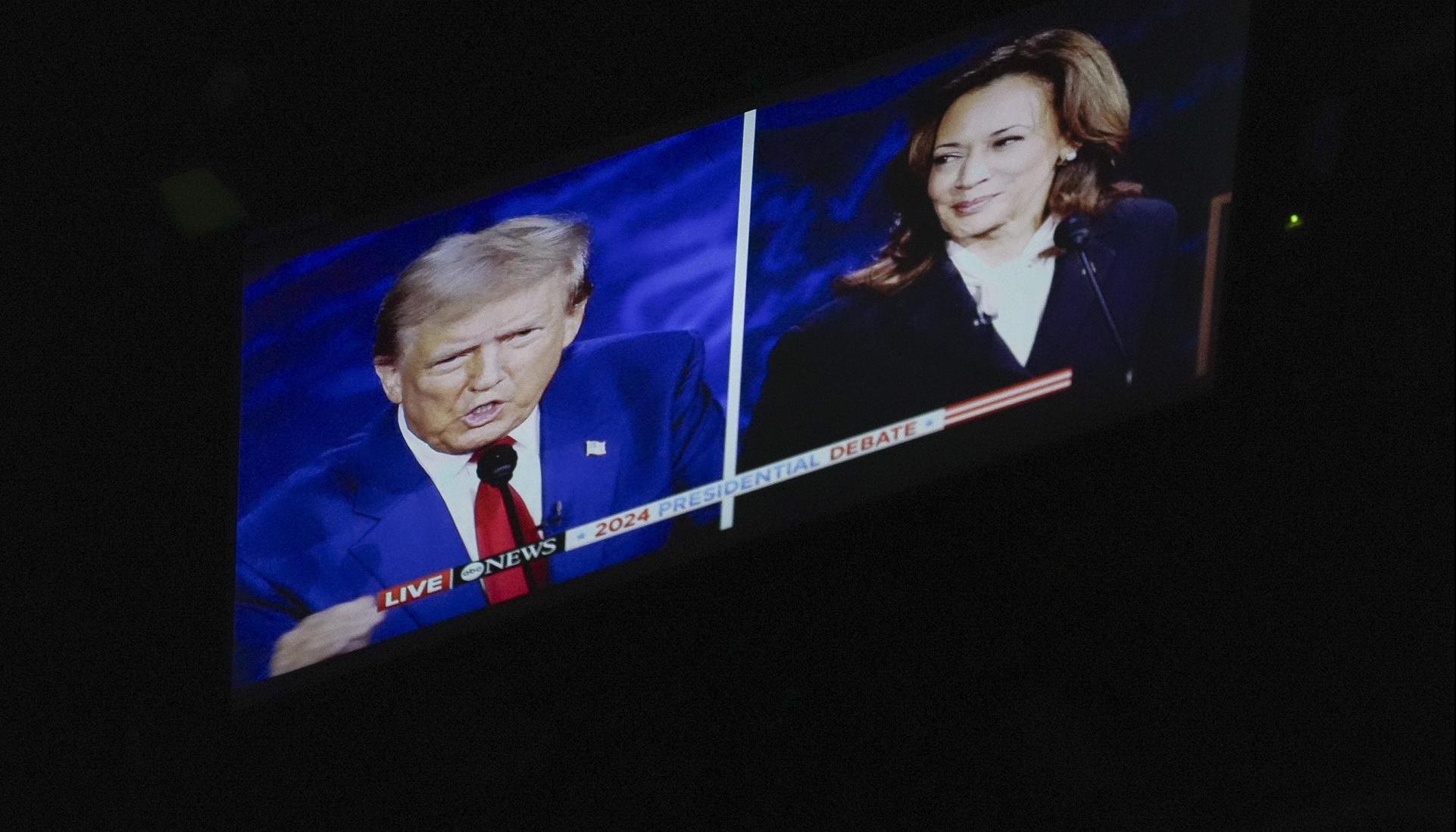 Donald Trump y Kamala Harris en debate.