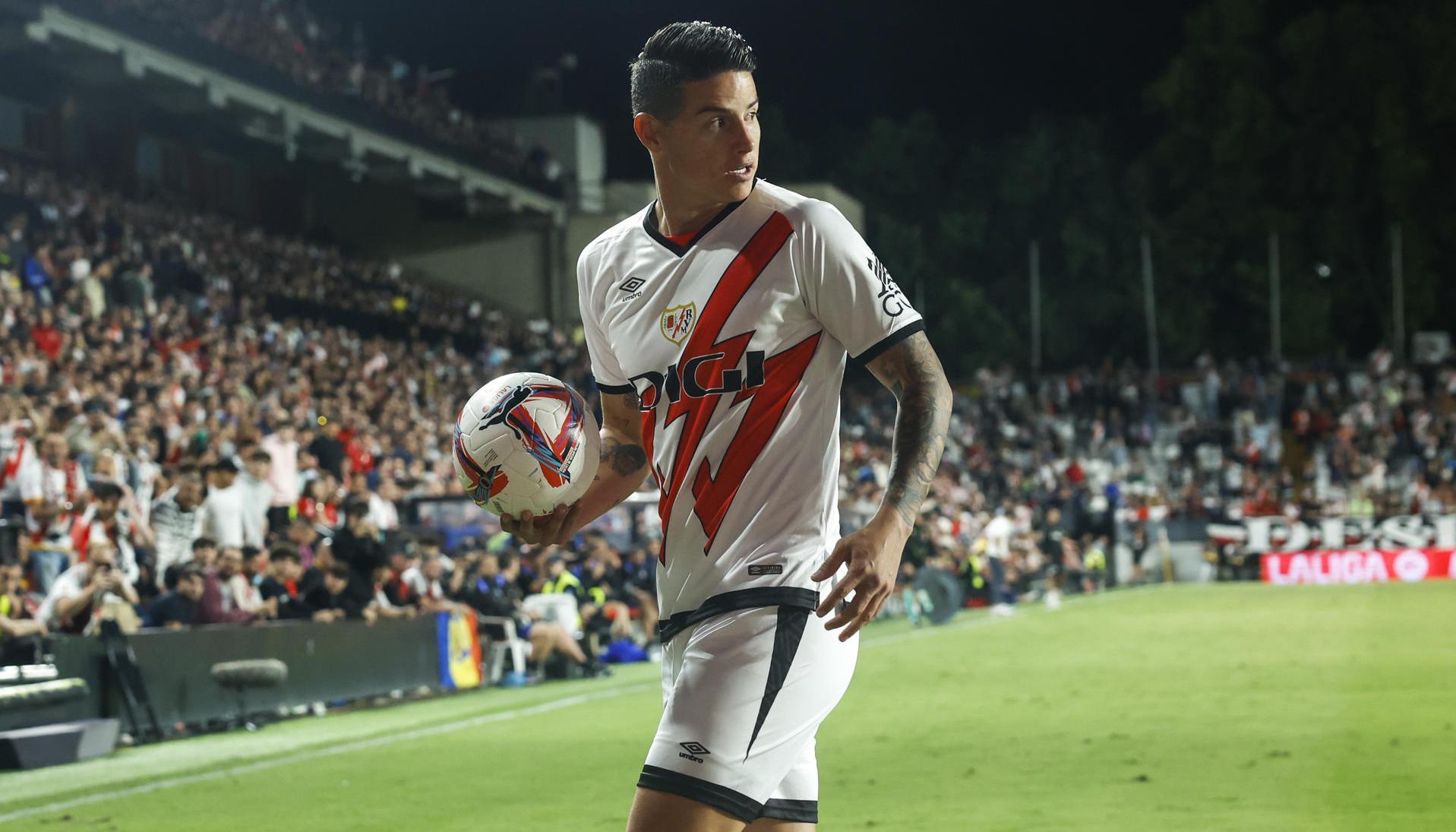 James Rodríguez en su debut con Rayo Vallecano.